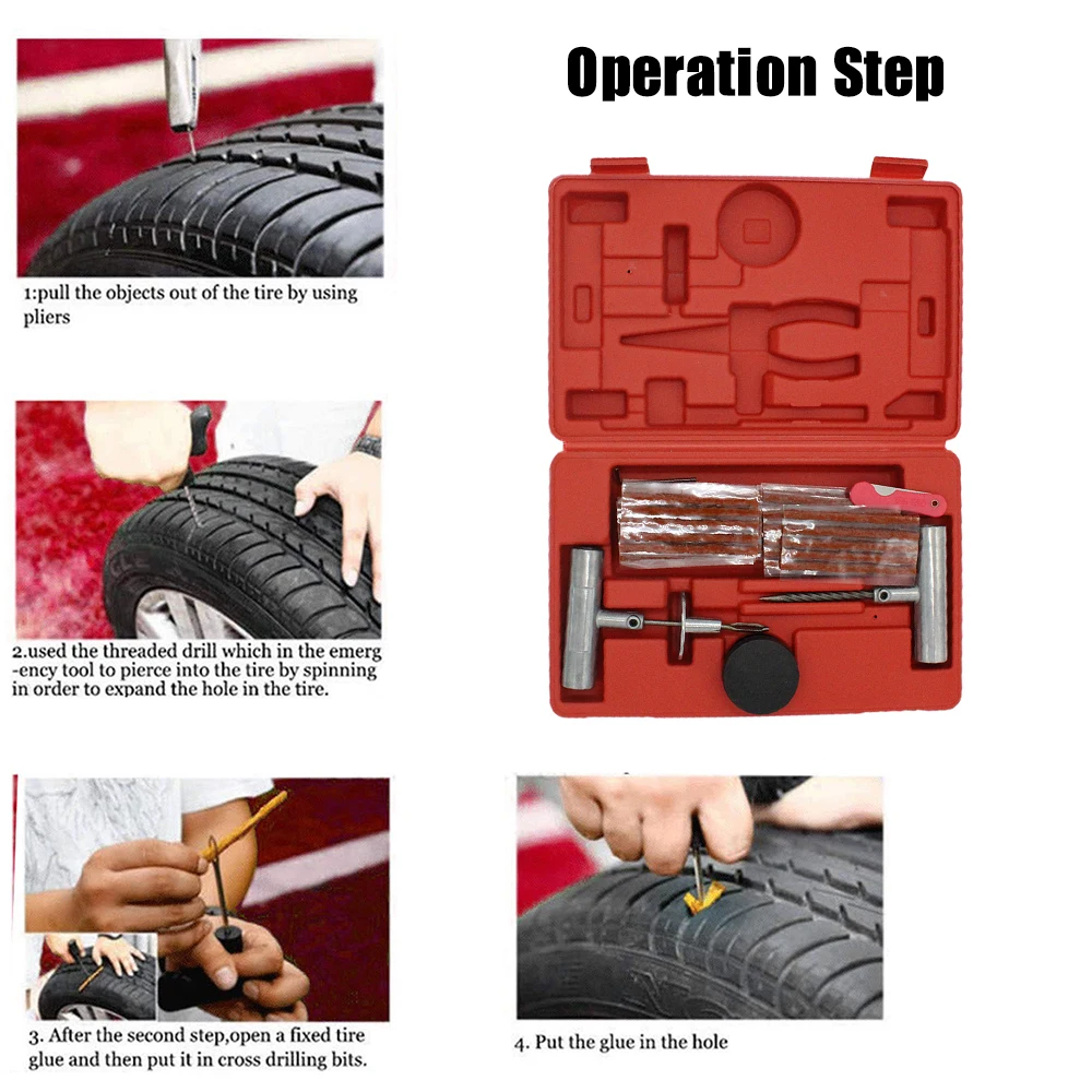 57 шт. комплект для ремонта шин ремонт плоских автомобиля грузовика мотоцикла