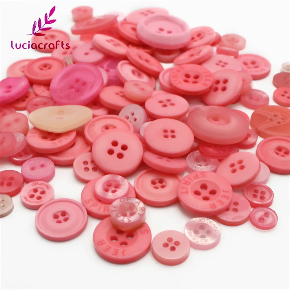 Lucia crafts 50 г/лот мульти параметр круглые полимерные пуговицы материалы для одежды DIY Швейные аксессуары ручной работы 2/4 отверстия E0402