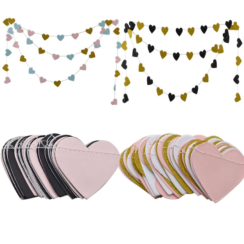 3 м маленькая бумажная гирлянда с сердцем для украшения дома и свадьбы Висячие