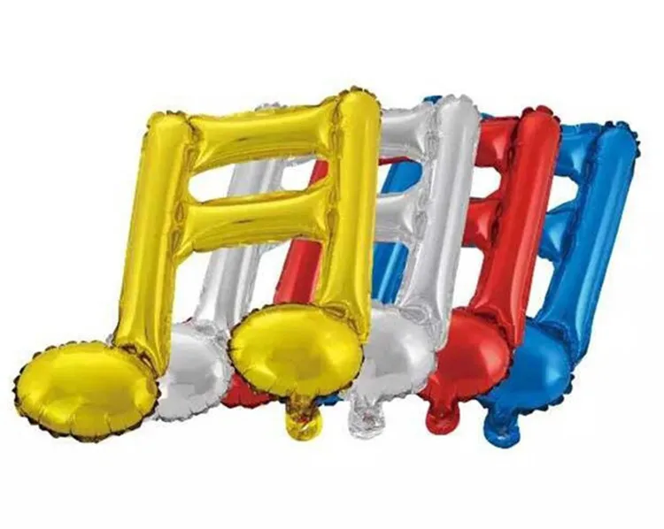 Милые многоцветные фольгированные шары с музыкальными нотами украшения для дня