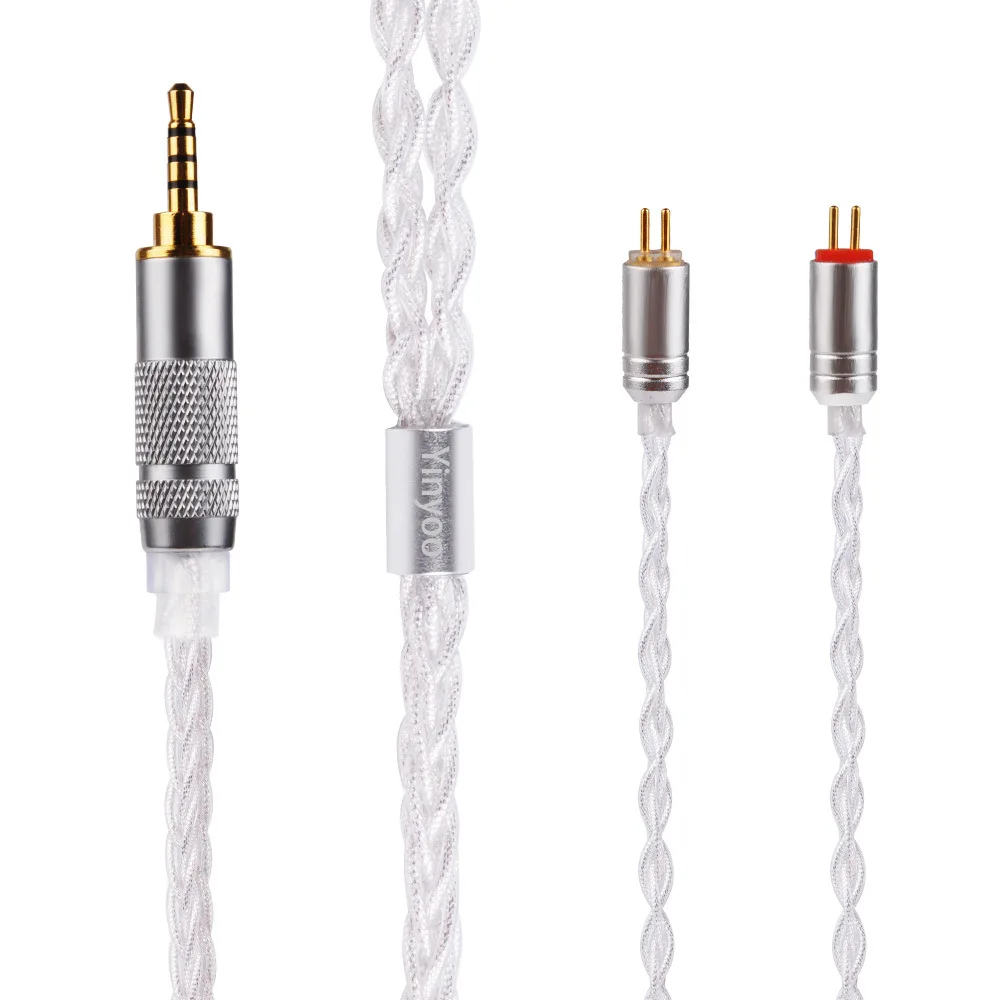 8 штук кабель MMCX для Shure SE215 SE535 SE846 2 pin ZS10 ZST ZAR sony 3 5 мм 4 Баланс серебро Фольга