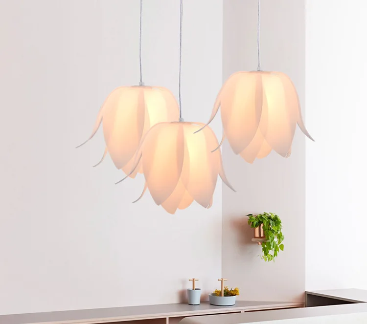 

Restaurant chandelier modern minimalist chandelier creative chandelier lotus lotus chandelier led lighting fixture led lamps