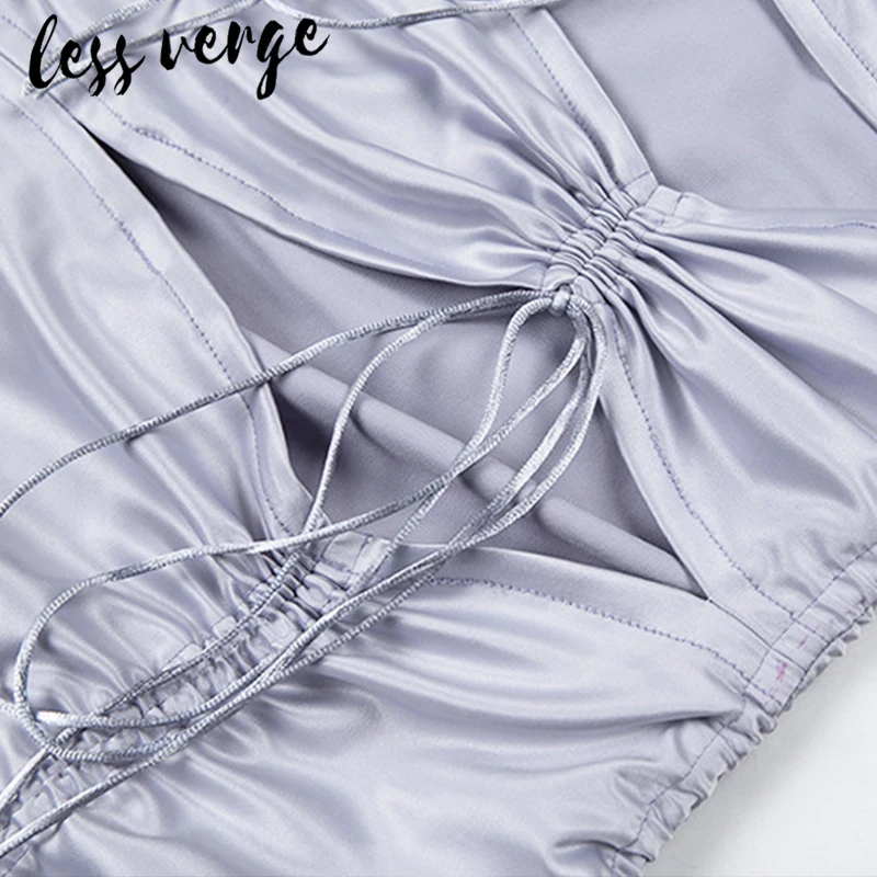 Lessverge сексуальная летняя блузка на бретелях атласное платье для женщин без