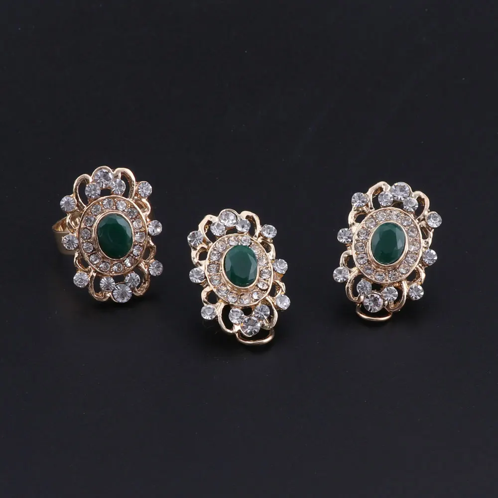 OEOEOS роскошное кристаллическое ожерелье серьги наборы для женщин красный зеленый