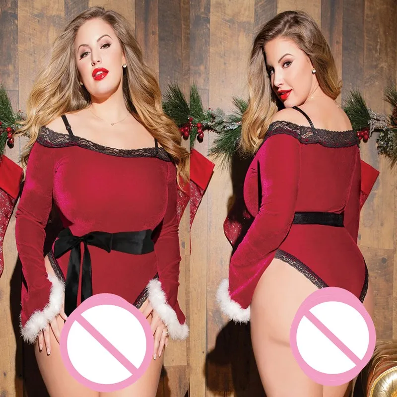 Sexy Lingerie Plus Size Nightgown Women Black Red Lace Night Dress Deep V Neck Strapless Sleepwear Homewear | Женская одежда