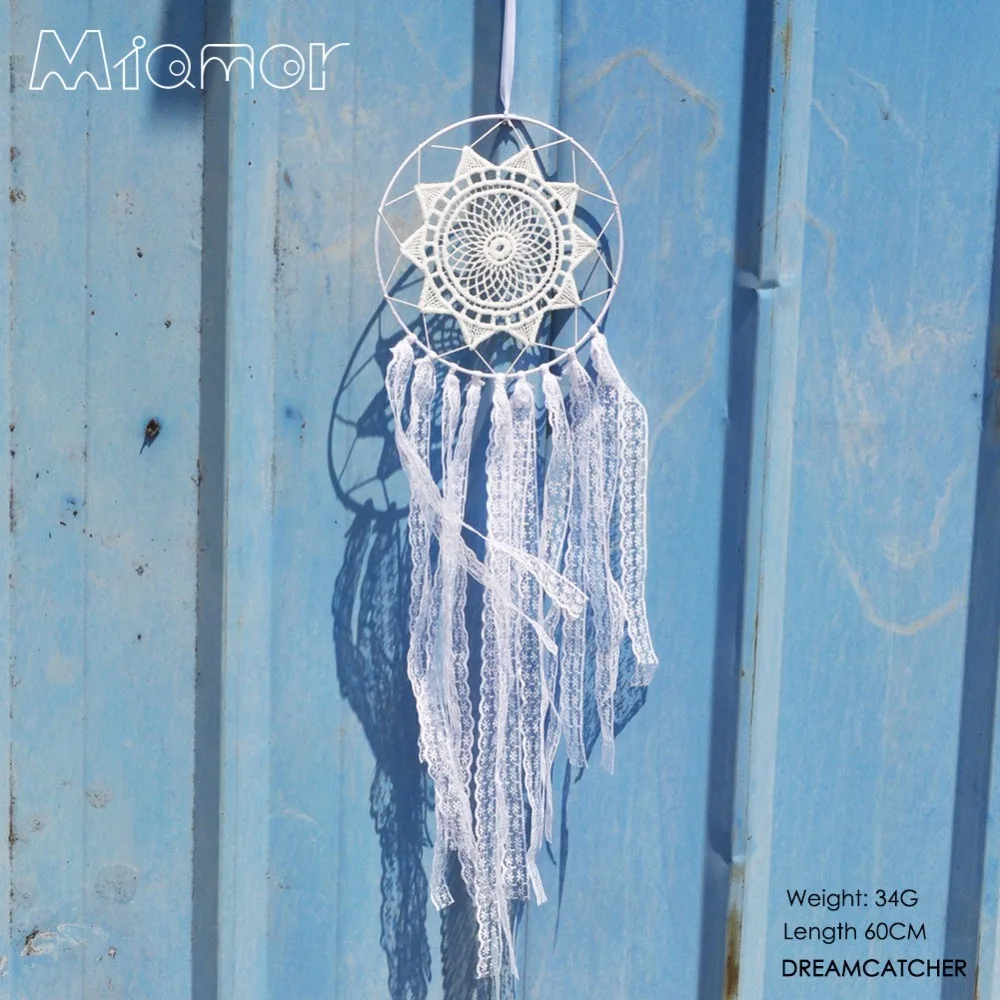 Новый модный подарок индийский Кружевной Белый Ловец снов колокольчики в