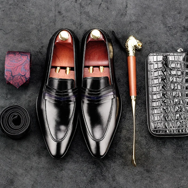 Туфли мужские из натуральной кожи Роскошные итальянские дизайнерские