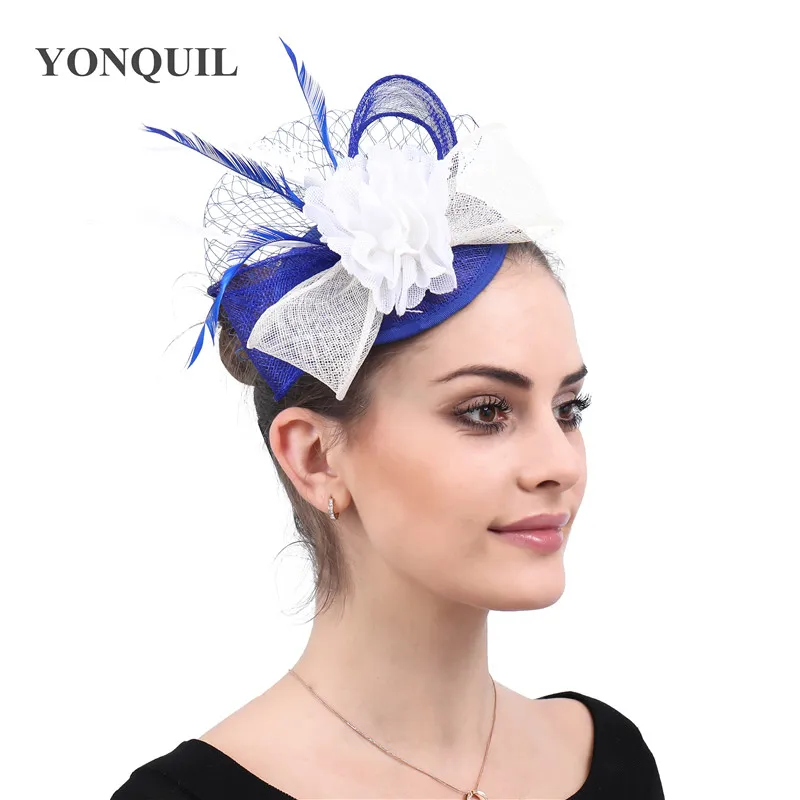 Женская Вуалетка для волос с перьями Элегантная шляпка цветами свадебные