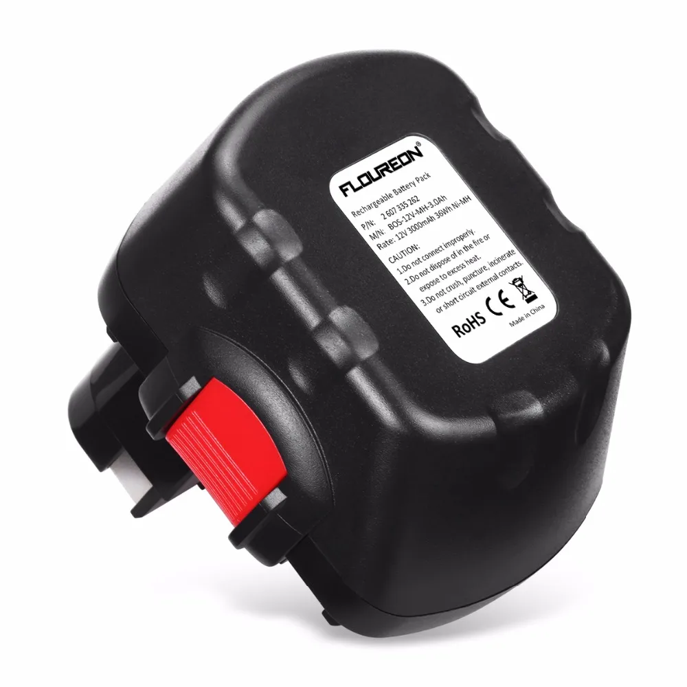 FLOUREON 12V 3000mAh Ni-MH Аккумуляторная батарея для Bosch GSB 18 VE-2 GDS 18 V-HT GSR 18 VE-2 PSB 18VE PSR 18VE
