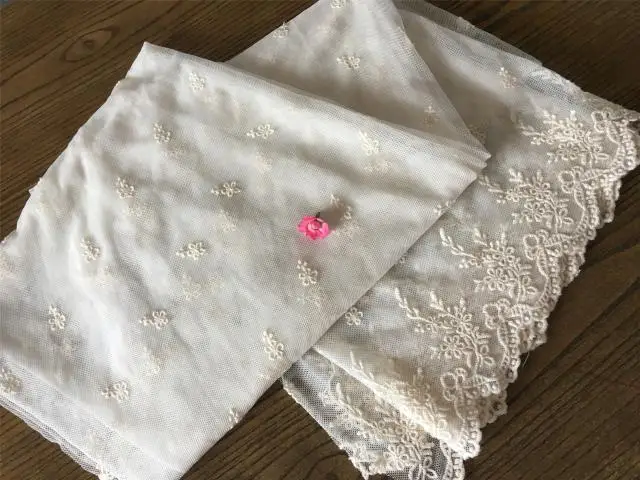 2 метра 130 сетка хлопок вышивка кружевная ткань DIY ручной работы материал для одежды рукоделие швейная ткань аксессуары для одежды 115