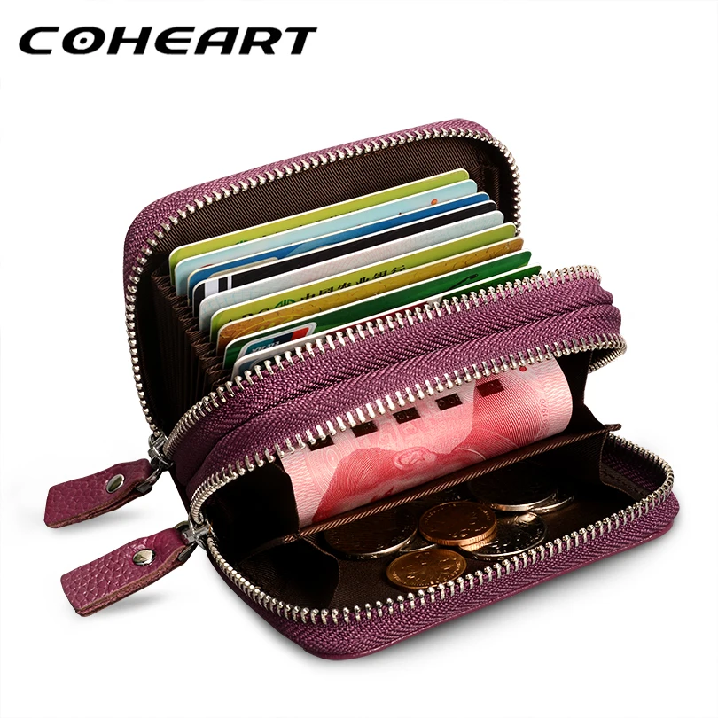 COHEART кошелек для карт из натуральной кожи Женская мода 100% Натуральная Воловья
