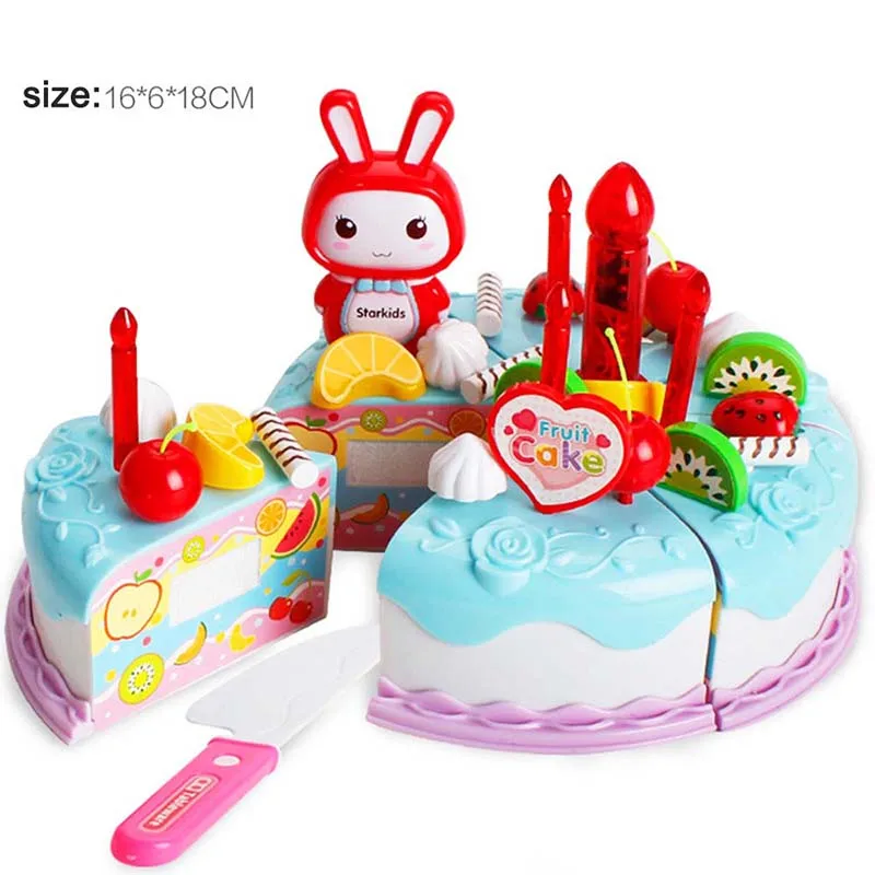 Девочка торт игрушка Моделирование Вырезать кухня набор игра вырезать фруктовый