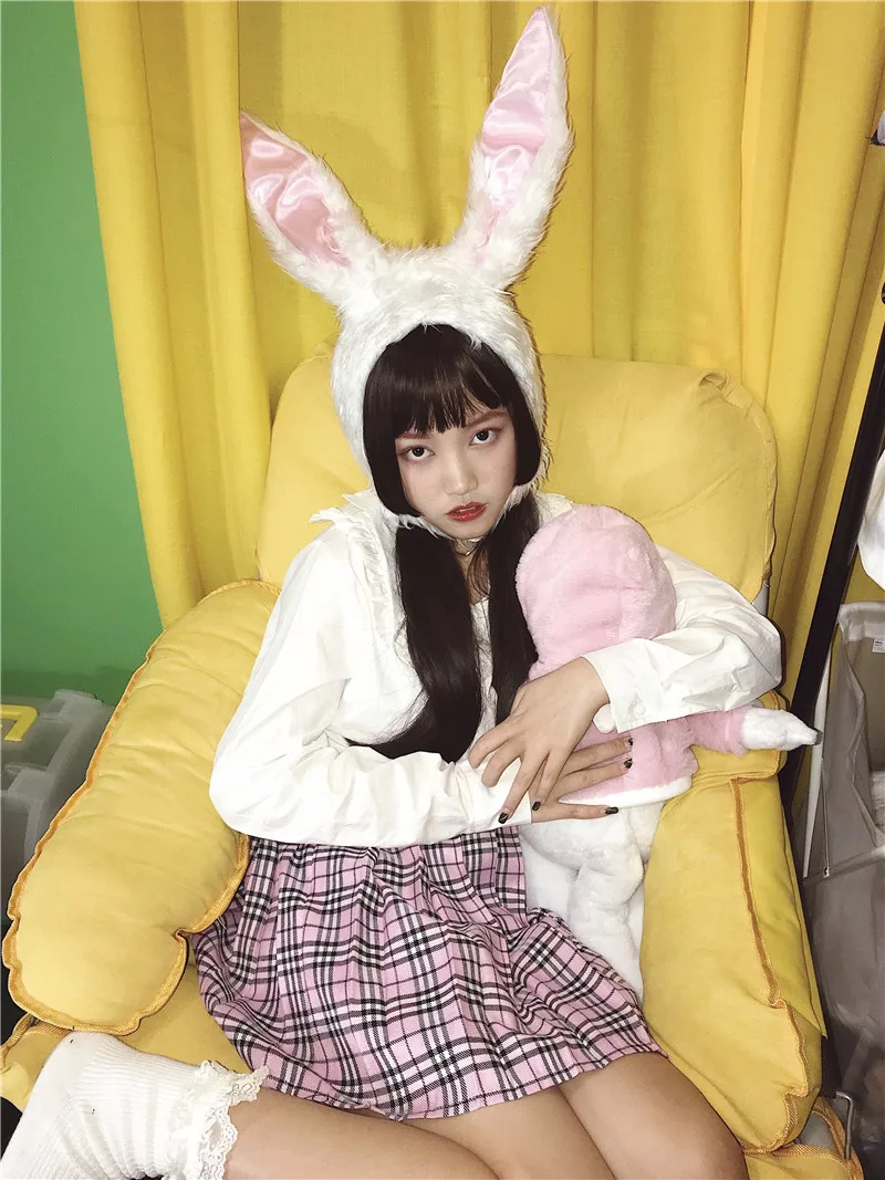Harajuku Женская юбка Ulzzang Ретро винтажная клетчатая Высокая талия модная