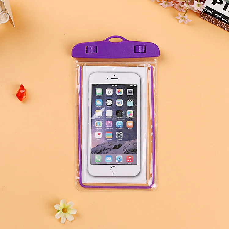 Purpe Универсальный чехол водонепроницаемый чехол для телефона для iPhone 7 6S Чехол Водонепроницаемый чехол для samsung Galaxy S8 плавание xiaomi huawei - Цвет: Purpe