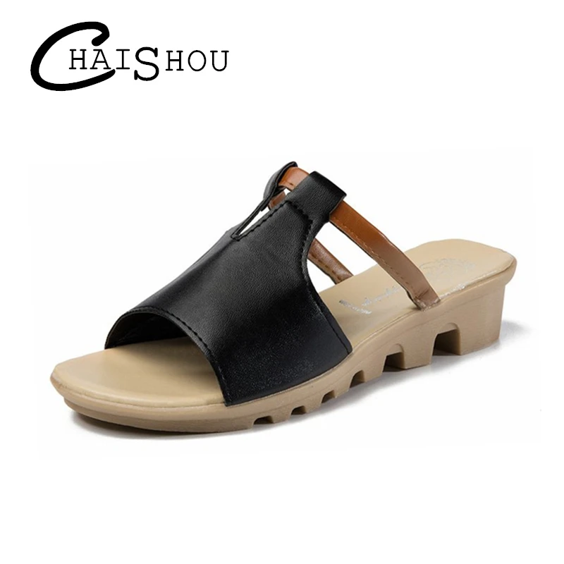 2018 летние новые тапочки женский слово сандалии женские Искусственная кожа