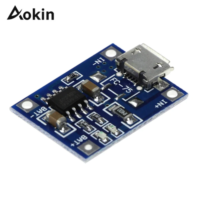 Aokin TP4056 5V TENSTAR ROBOT 1A Micro USB 18650 литиевая батарея зарядное устройство Модуль + защита
