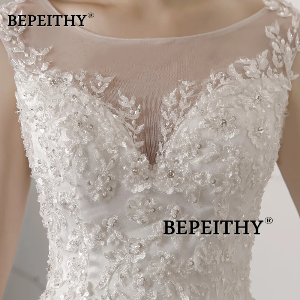 Винтажное кружевное свадебное платье со шлейфом и бусинами Vestidos De Novia винтажное