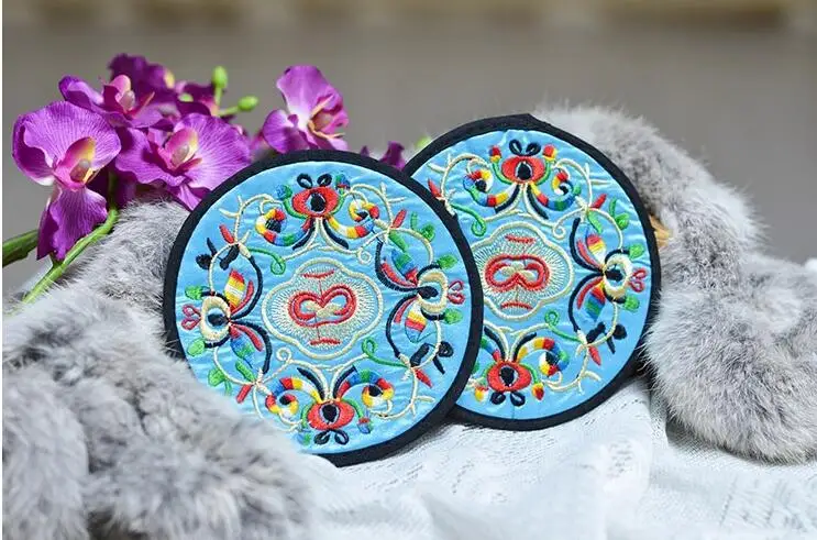 

Small gift national trend vintage handmade exquisite embroidery miao single face coaster decoration