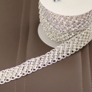 wide crystal Стразы высокого качества, широкие, на цепочке, стразы для рукоделия, для свадебного платья, стразы на поясе, одежда для выступлений - Цвет: wide crystal