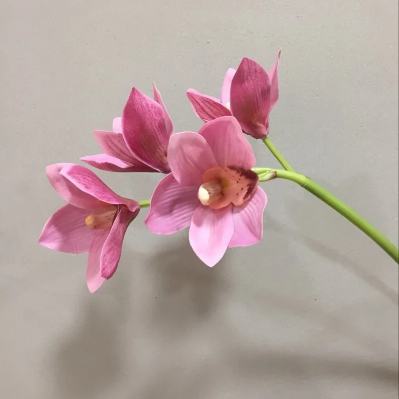 Искусственный цветок Cymbidium высокого класса 6 шт. 54 см|Искусственные и сухие цветы|