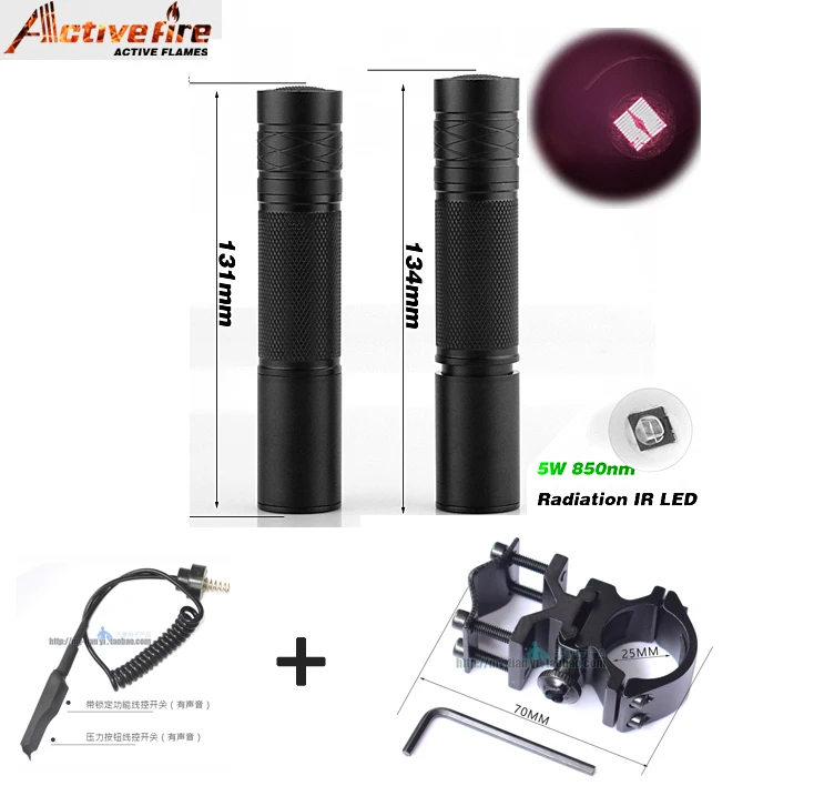 

Novelty Lighting 5W Torch 850nm IR LED Night Vision Flashlight Camping Light Hunting Lamp IR Lamp LED Zoom Infrared Radiation