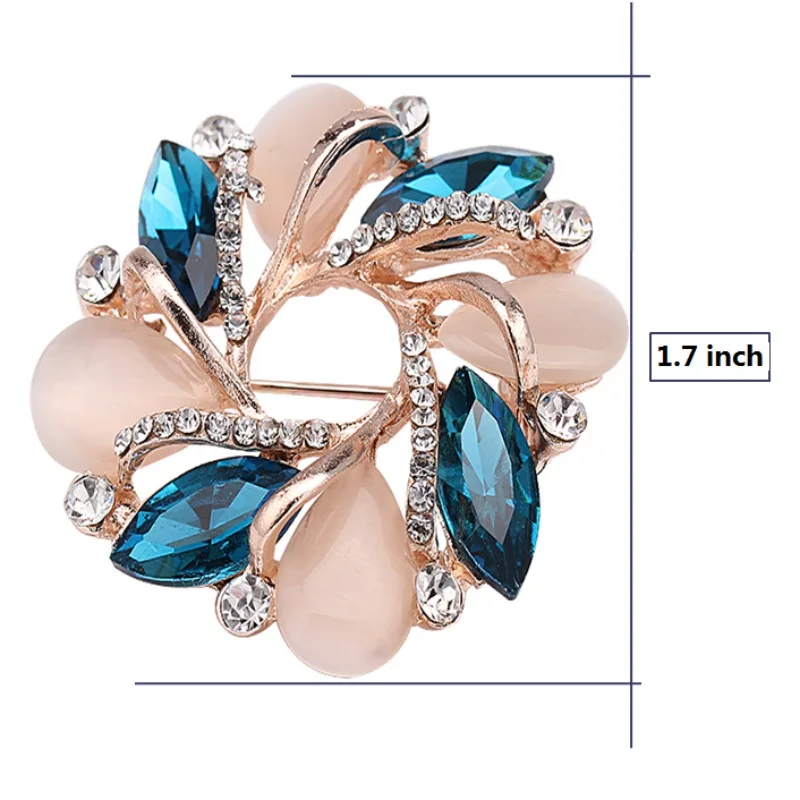 Handmade Women Fashion Brooches Pin Crystal Bauhinia Shape Brooch Accessories For Dress Sweater Decorative Ornament | Украшения и