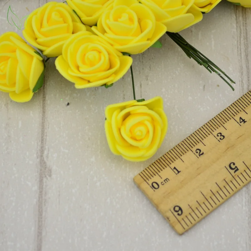 12 шт/Букет мини пенные розы искусственные цветы для дома Свадебные украшения