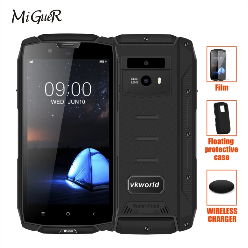 VKworld VK7000 IP68 Водонепроницаемый смартфон 5 2 &quotдюймовый 4 GB + 64 Android 8 0 5600 mAh Face ID 13.0MP