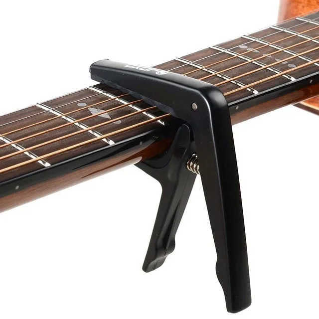 black Красочные Капо 1 шт. пластиковая гитара Капо для 6 струн Акустическая гитара укулеле аксессуары для гитары - Цвет: black