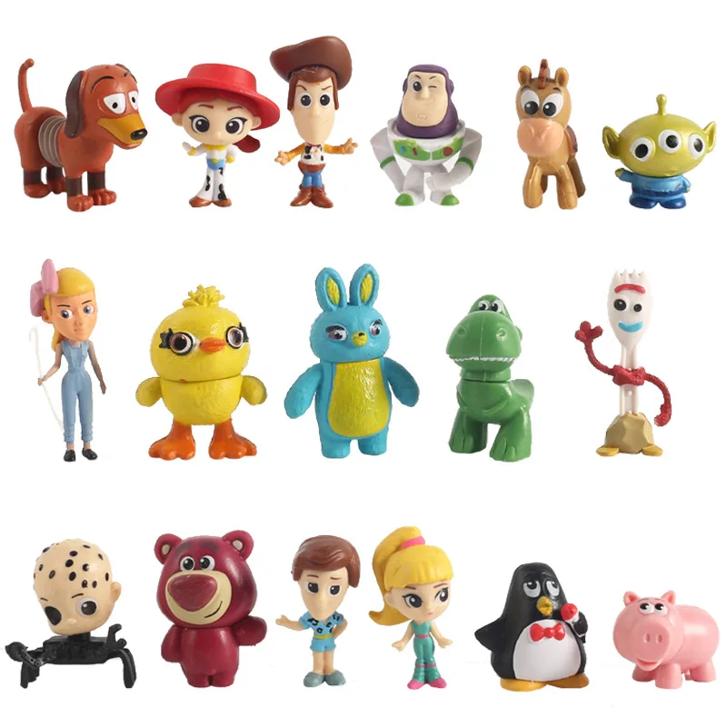 17Pcs Disney Juguete История Игрушек 4 древесный Базз Лайтер Джесси динозавр Бо Peep Aliens полный ПВХ фигурка игрушки для детей A100 - Цвет: 17Pcs