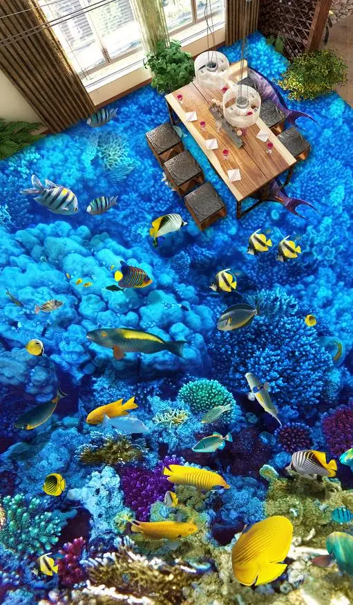 3d обои для пола подводного мира напольные плитки самоклеящиеся гостиной спальни