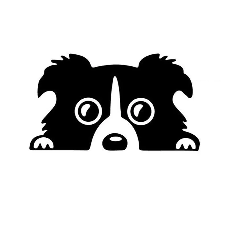 

Car stying 14*8CM Border Collie DOG Personality Reflective Glass Rear Pet Car Sticker 11 Colour Jdm