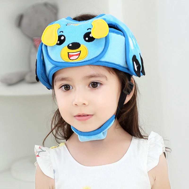 blue dog(flannel) Детская шапка, защитный шлем для малышей, детская шапка для прогулок на лето и весну, детские защитные шапки для маленьких мальчиков и девочек - Цвет: blue dog(flannel)