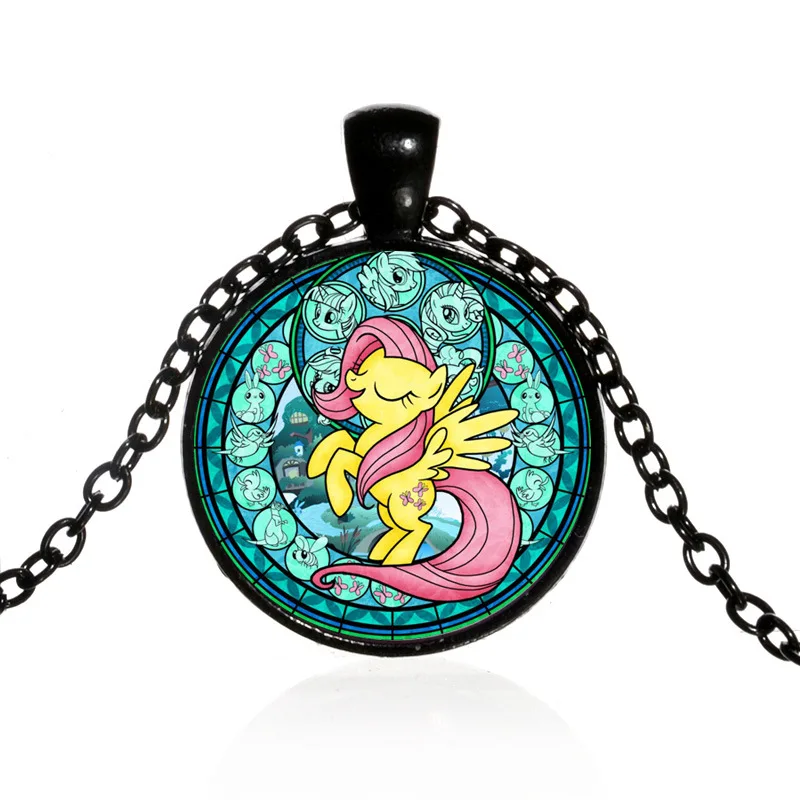 SONGDA My Little Horse Baoli Poni Princess ожерелье Радужная лошадь художественное фото стеклянный купол для девочек детское ожерелье мультяшное ювелирное изделие