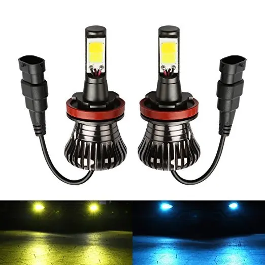 Фары для автомобиля 1 пара H8 H9 H11 9005 HB3 9006 HB4 H27 880 881 лампы лампы светодиодные 80 Вт белый синий золотой двойной цвет 12 В включен.