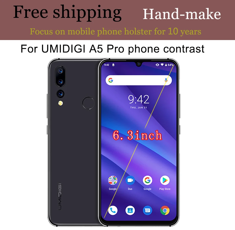AIBOULLY Чехол-книжка из натуральной кожи для UMIDIGI A5 PRO 6,3 '', защитный чехол для телефона, кожаный бумажник, силиконовый чехол s