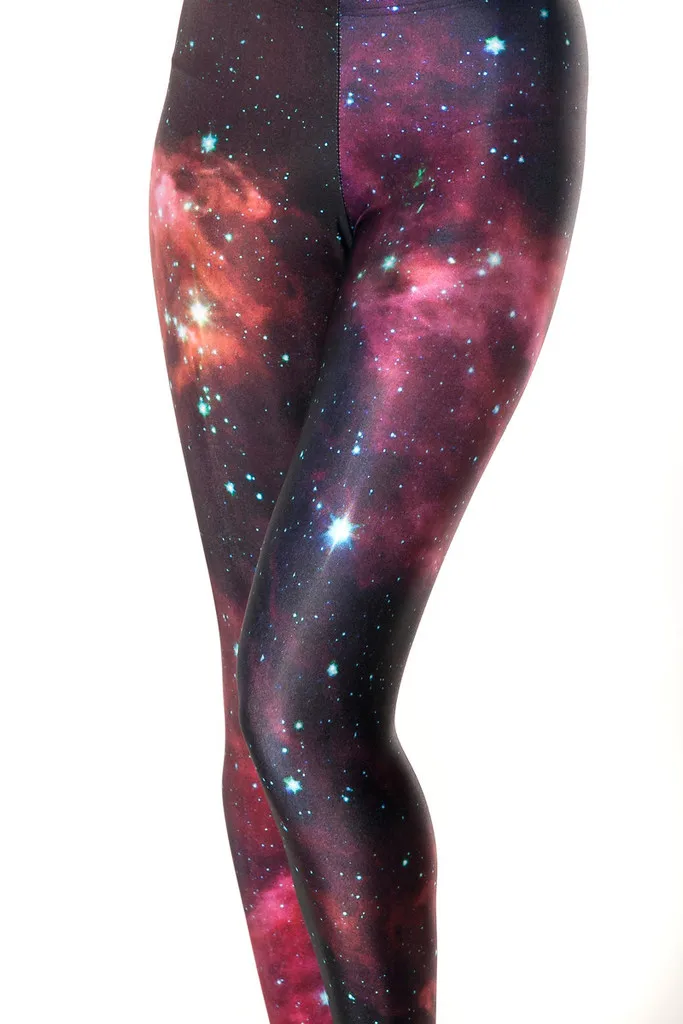 Хит! Новинка для женщин черные молочные модные леггинсы девочек skye neon galaxy 3D брюки