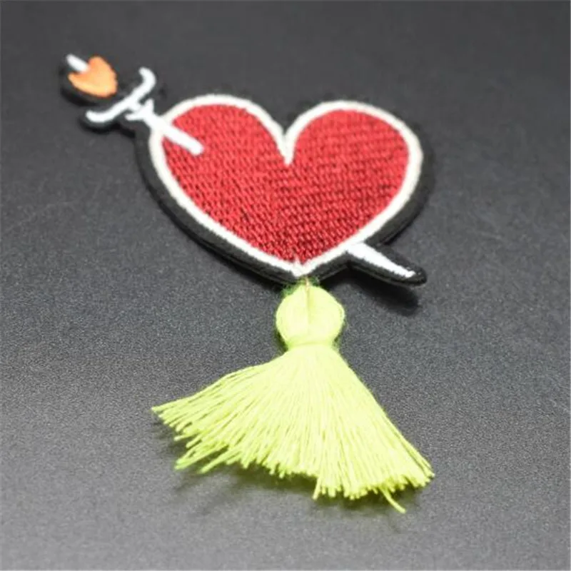 Красное сердце железные нашивки для одежды бейдж вышивка Байкерская нашивка