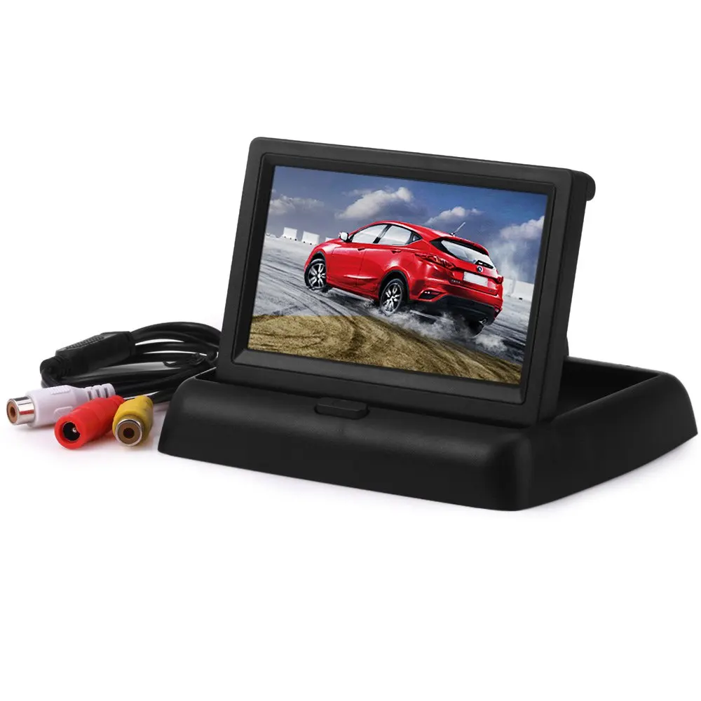 Zeepin 4,3 дюймов ЖК-монитор 12 в проводной 480*234 портативный HD камера заднего вида монитор 3 Вт Цифровой дисплей NTSC PAL