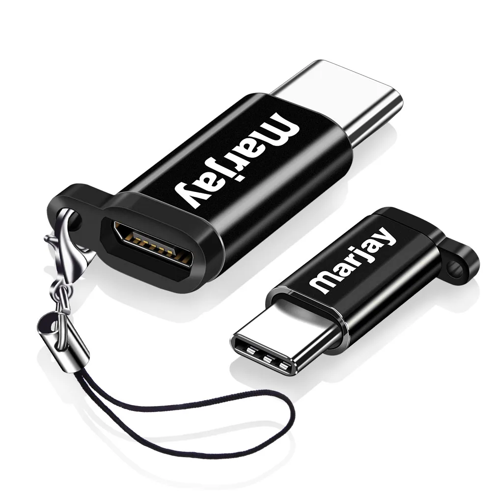 black Адаптер Marjay mi cro USB мама к USBC папа конвертер для Xiaomi mi 8 красный mi Note 7 huawei P20 Lite mi cro Usb к зарядному устройству type-C - Цвет: black