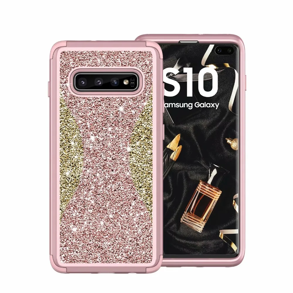 Блестящий блестящий чехол для Iphone XR XS MAX X 8 7 6 Galaxy S10 S10e армированный