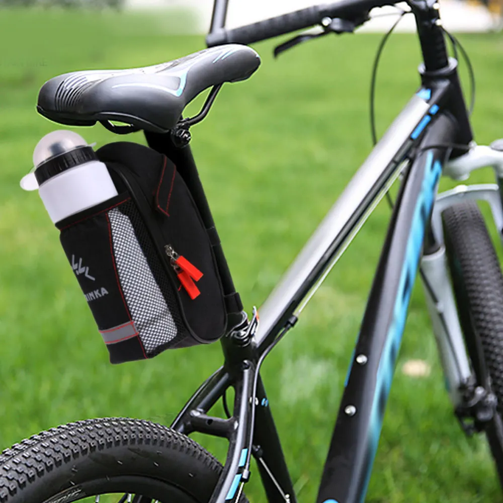 Нейлоновая велосипедная сумка седельная с карманом для бутылки воды MTB задняя