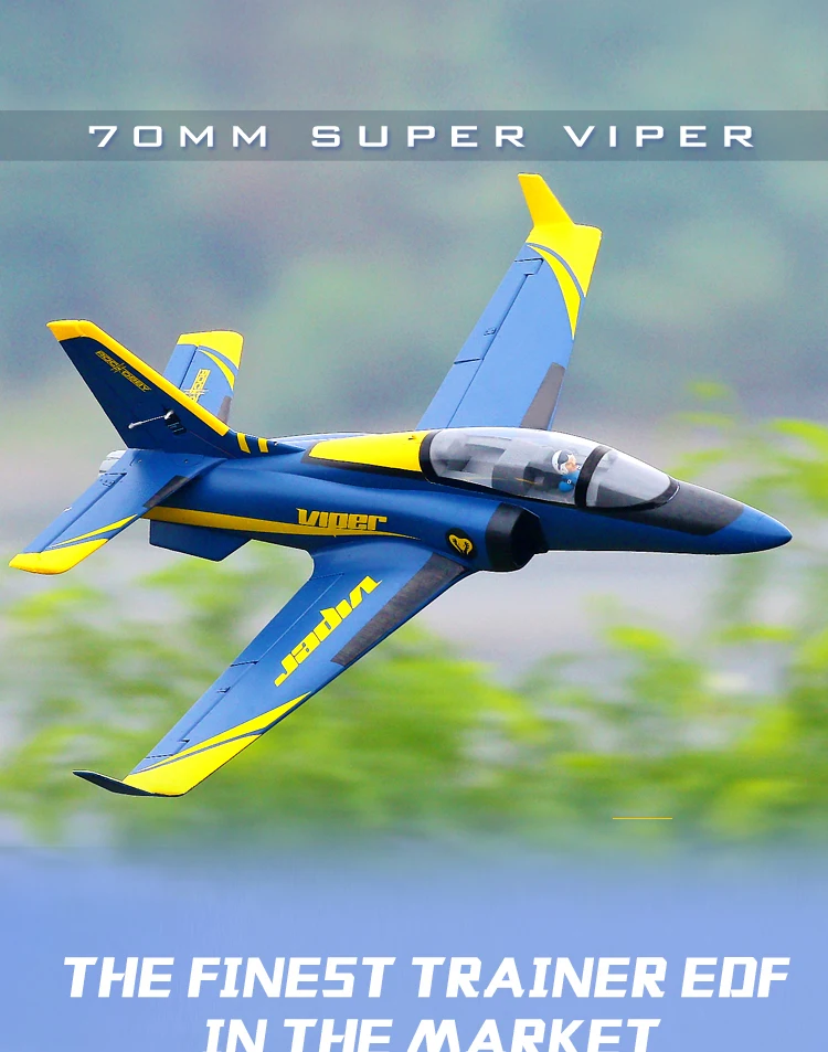 FMS 70 мм воздуховод вентилятор EDF супер Viper реактивный тренажер синий 6S 6CH с втягивающимися створками EPO PNP RC модель самолета самолет Avion