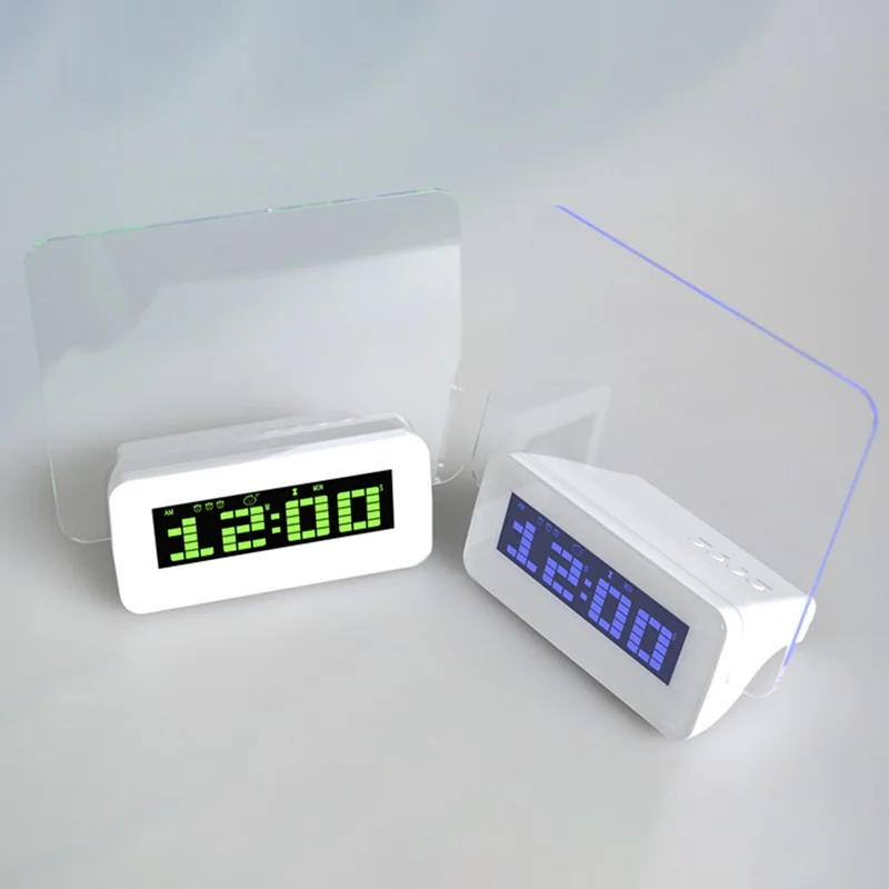 Светодиодный цифровой будильник Люминесцентная доски для записей USB 4 Порты и разъёмы хаб настольное настольные часы с синим календарь
