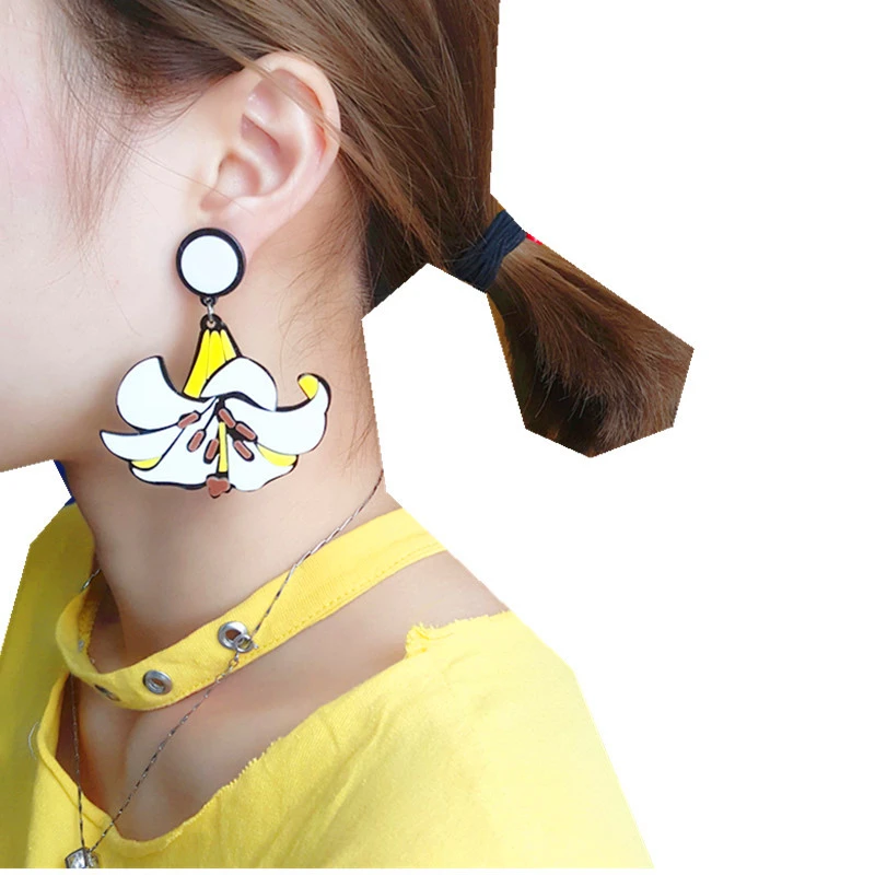 Doreen Box цветок орхидеи новые модные женские серьги белые желтые трендовые для