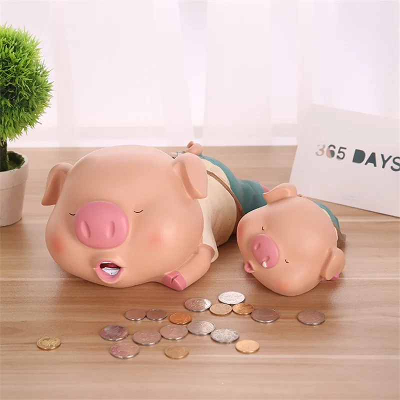 

Piggy Pig Lying Posture Home Resin Craft Ornaments Money Box Piggy Bank Cash Box Coin Bank Moneybox Coin Box R386