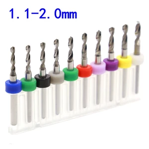 Металлическое сверло 1,1-2,0 мм, Упражнение печатной платы, фреза с ЧПУ, сверло по дереву, карбид вольфрама, мини ручная дрель, набор из 10 шт. гравировальных сверл