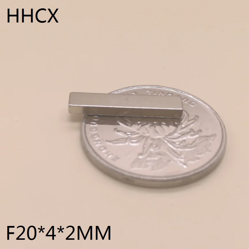 100 шт./лот F 20x4x2 N35 Сильный квадратный редкоземельный магнит NdFeB 20*4*2 неодимовые