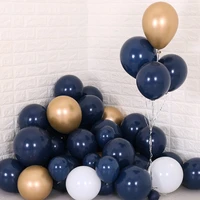 100 pieces of 10 inch blue latex ink balloon wedding birthday party decoration valentines day inflatable ball dark blue