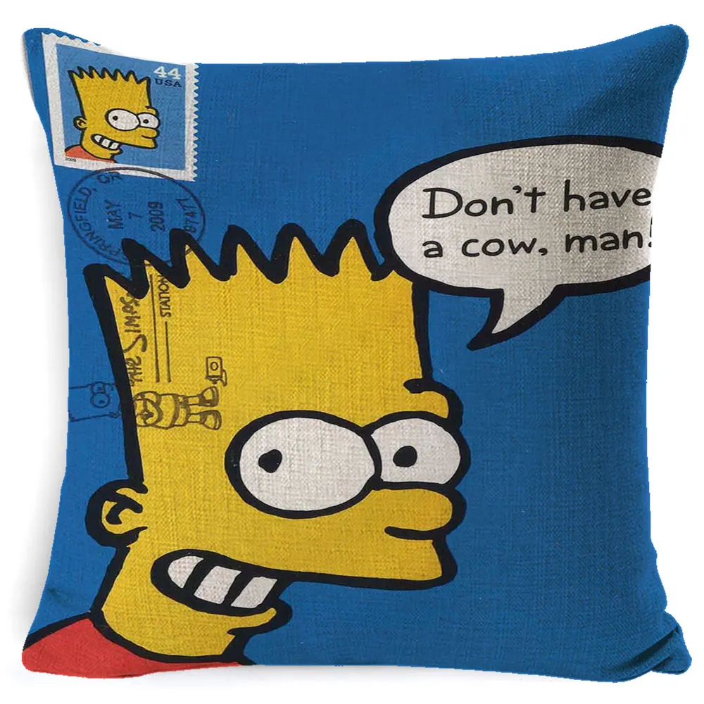 FOKUSENT Семья комедийные Юмор The Simpsons мультипликационный персонаж изображения Подушка Чехол Украшение Дома Наволочка на подушку «Симпсоны» вентиляторы